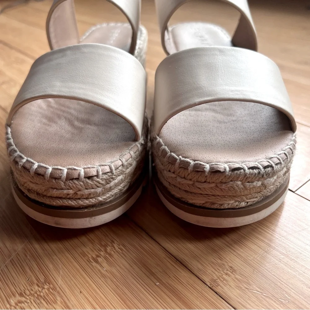 Esprit Katalina Beige Double Strap Espadrille Wedge Platform Shoe Sole Size 9